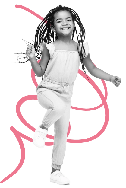 Young black girl dancing.